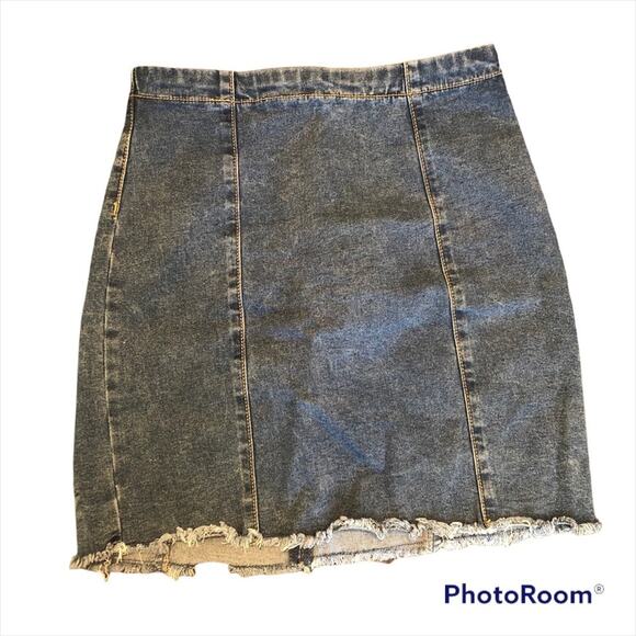 Forever 21 Jean Skirt Y2K Denim Mini Boho Festival Hippie Western Retro Summer - Picture 2 of 9